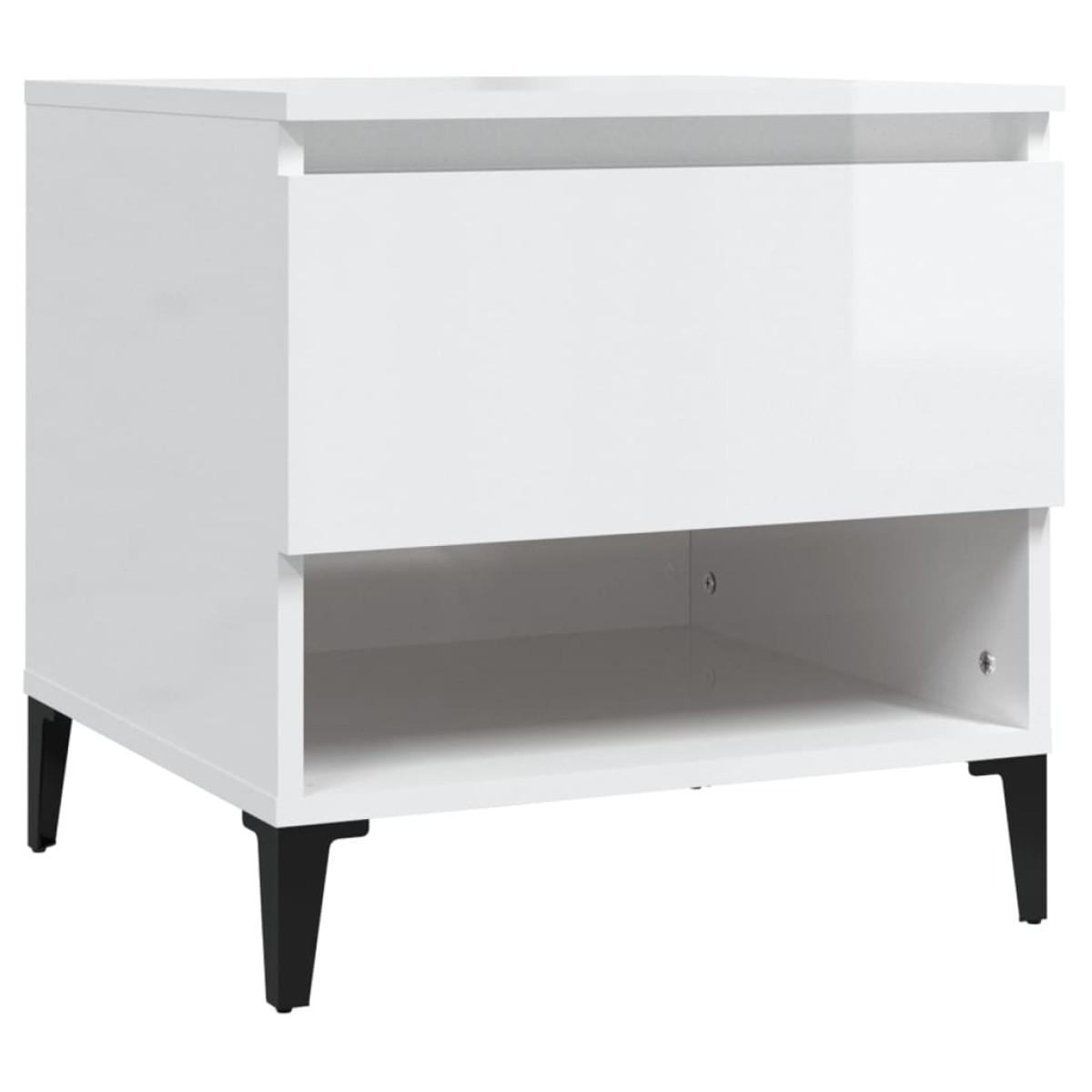 vidaXL Βοηθητικά Τραπέζια 2 τεμ. Γυαλ.Λευκό 50x46x50 εκ. Επεξ. Ξύλο
