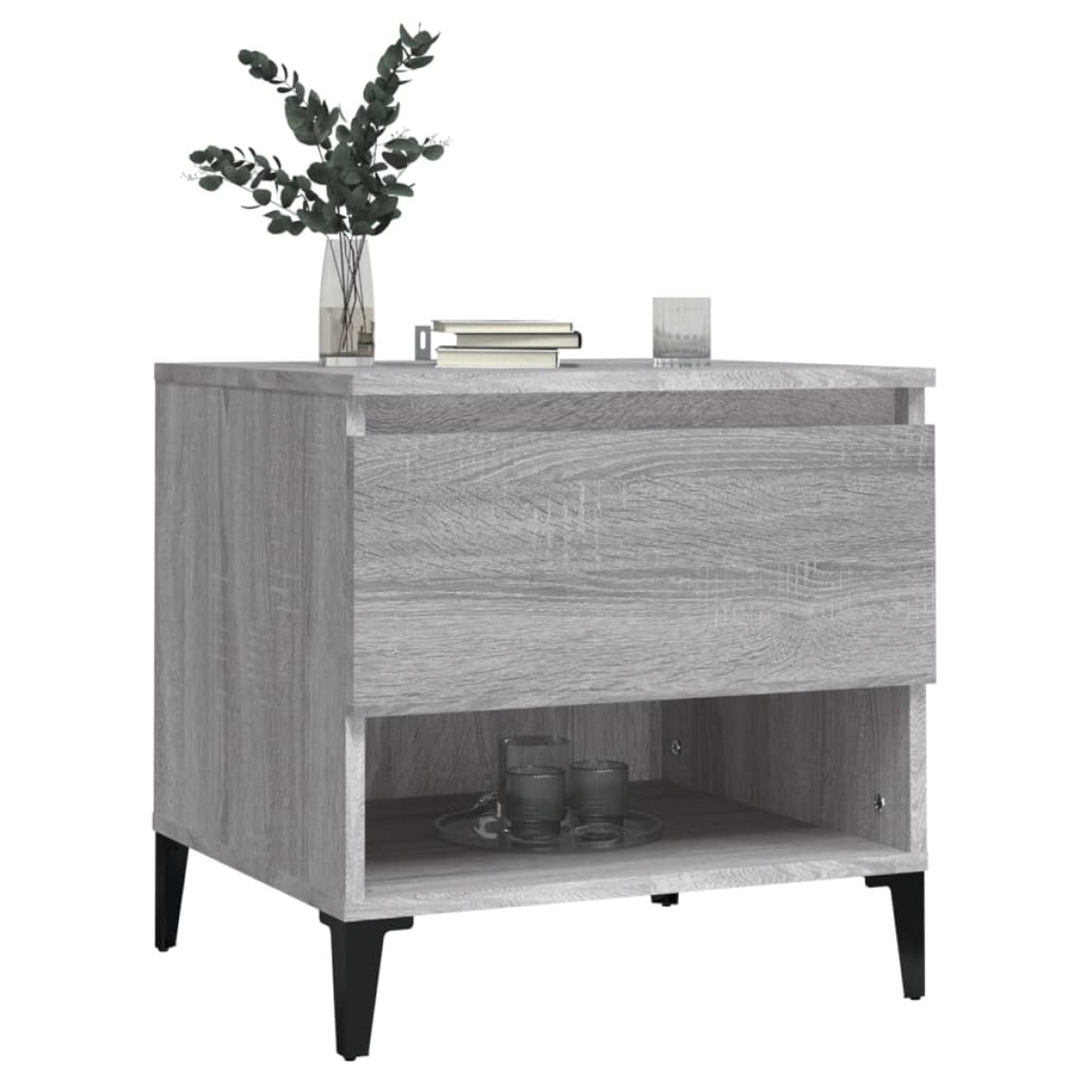 vidaXL Βοηθητικό Τραπέζι Γκρι Sonoma 50x46x50 εκ. Επεξεργασμένο Ξύλο