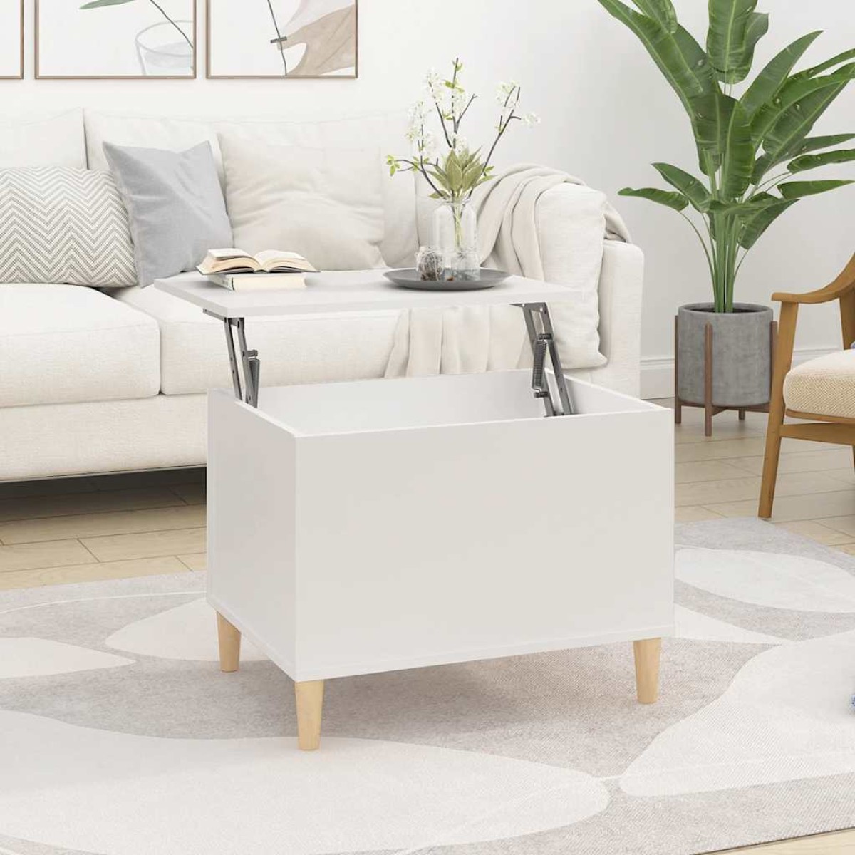 vidaXL Τραπεζάκι Σαλονιού Λευκό 60x44,5x45 εκ. από Επεξεργασμένο Ξύλο
