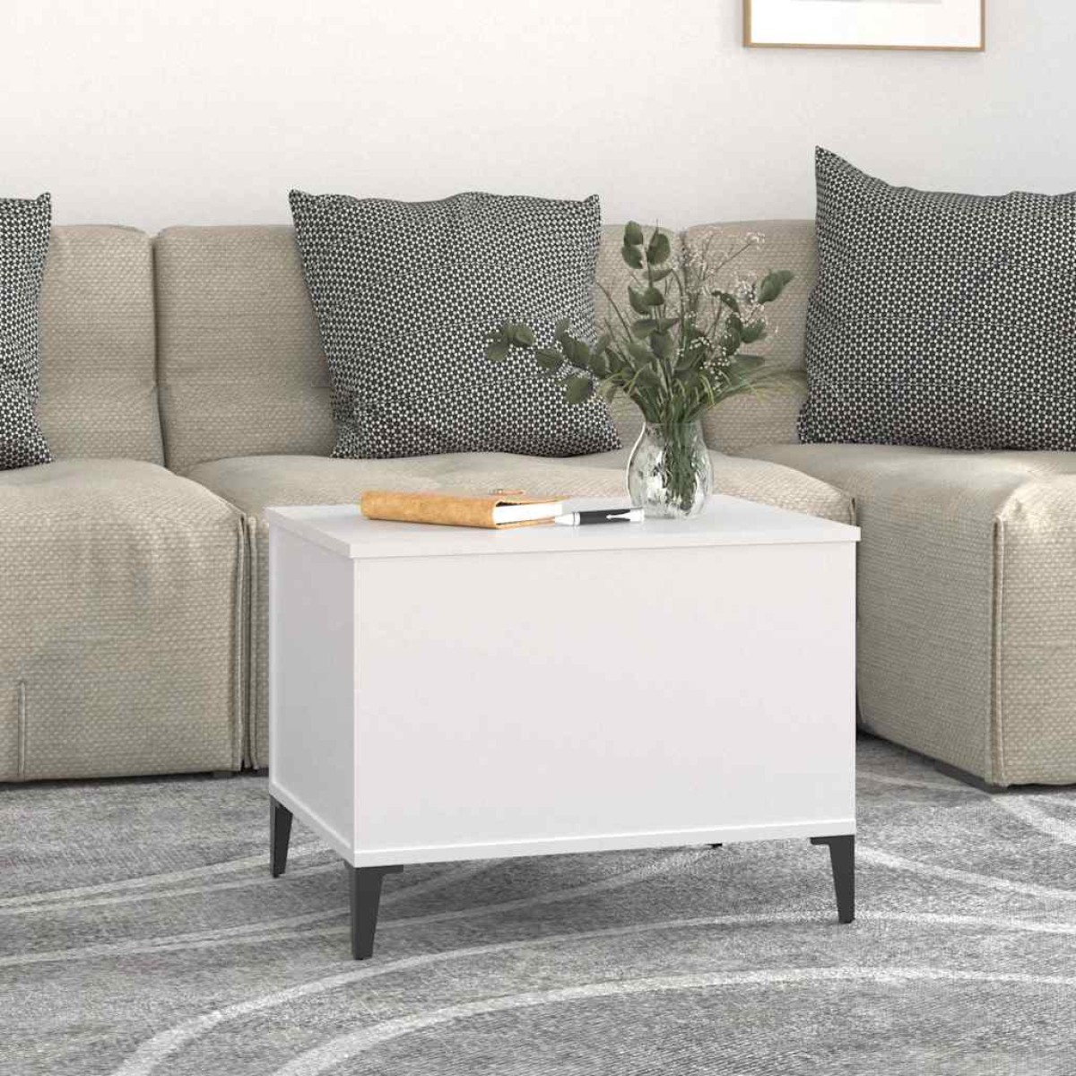 vidaXL Τραπεζάκι Σαλονιού Λευκό 60x44,5x45 εκ. από Επεξεργασμένο Ξύλο