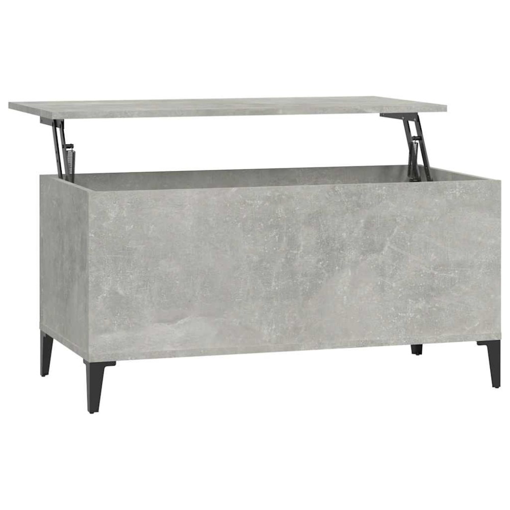 vidaXL Τραπεζάκι Σαλονιού Γκρι Σκυροδ. 90x44,5x45 εκ. Επεξεργ. Ξύλο