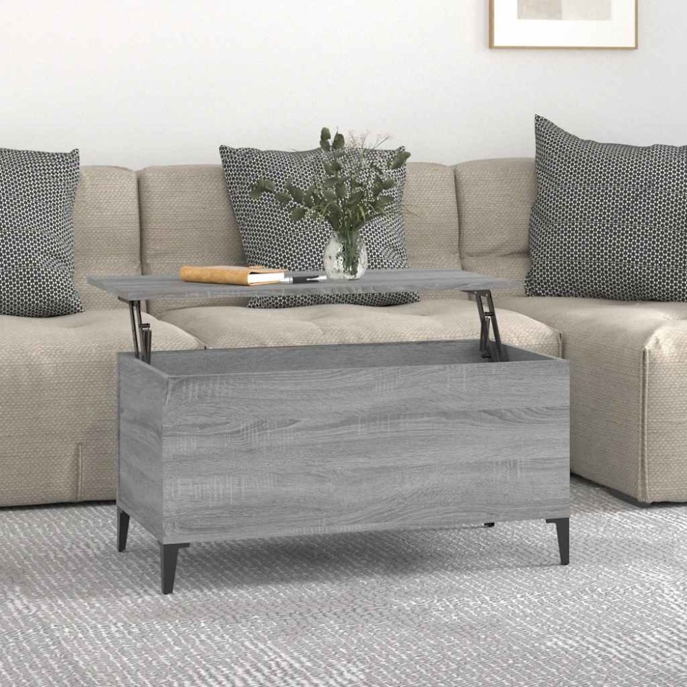 vidaXL Τραπεζάκι Σαλονιού Γκρι Sonoma 90x44,5x45 εκ.Επεξεργασμένο Ξύλο