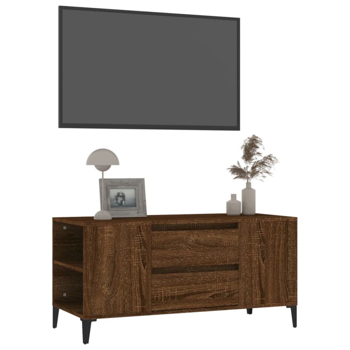 vidaXL Έπιπλο Τηλεόρασης Καφέ Δρυς 102x44,5x50 εκ. Επεξεργασμένο Ξύλο