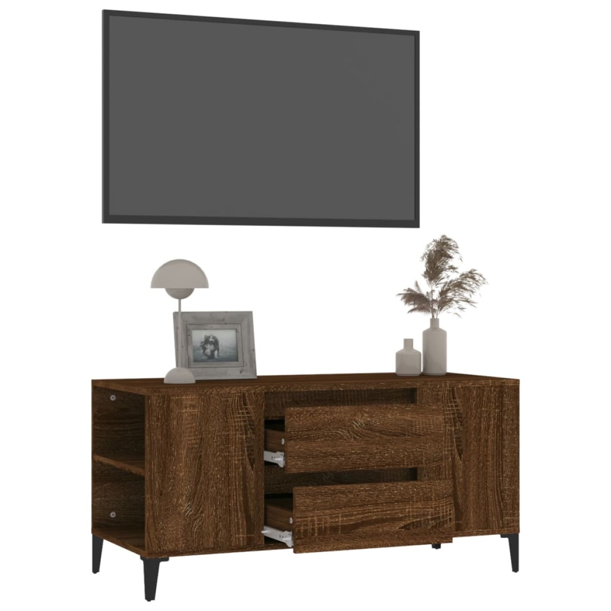 vidaXL Έπιπλο Τηλεόρασης Καφέ Δρυς 102x44,5x50 εκ. Επεξεργασμένο Ξύλο