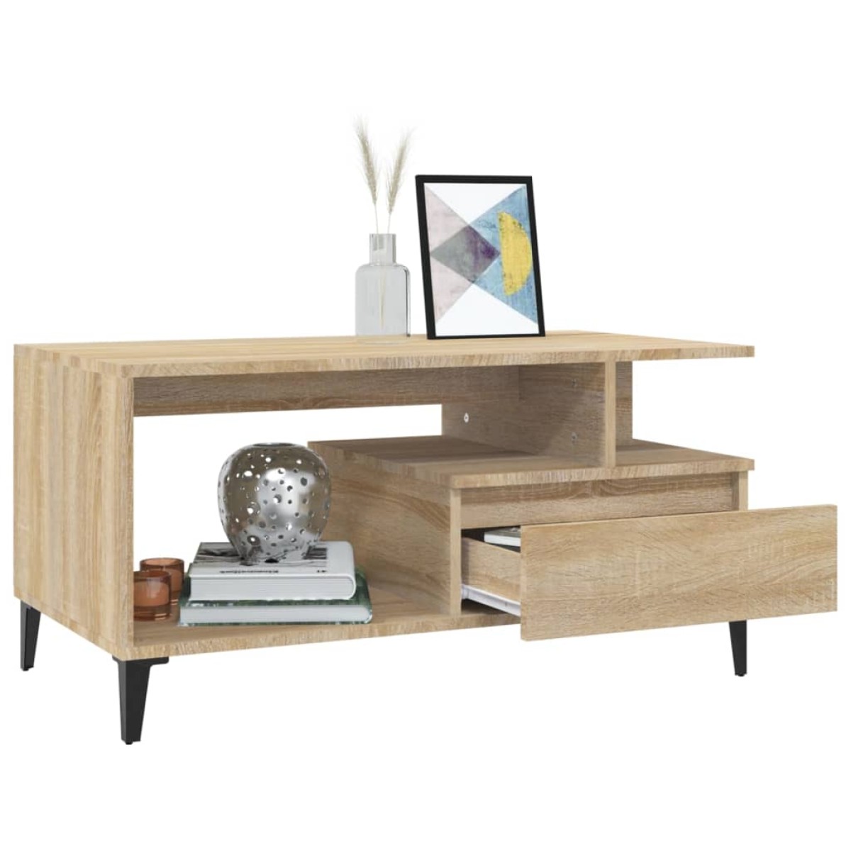 vidaXL Τραπεζάκι Σαλονιού Sonoma Δρυς 90x49x45 εκ. Επεξεργασμένο Ξύλο