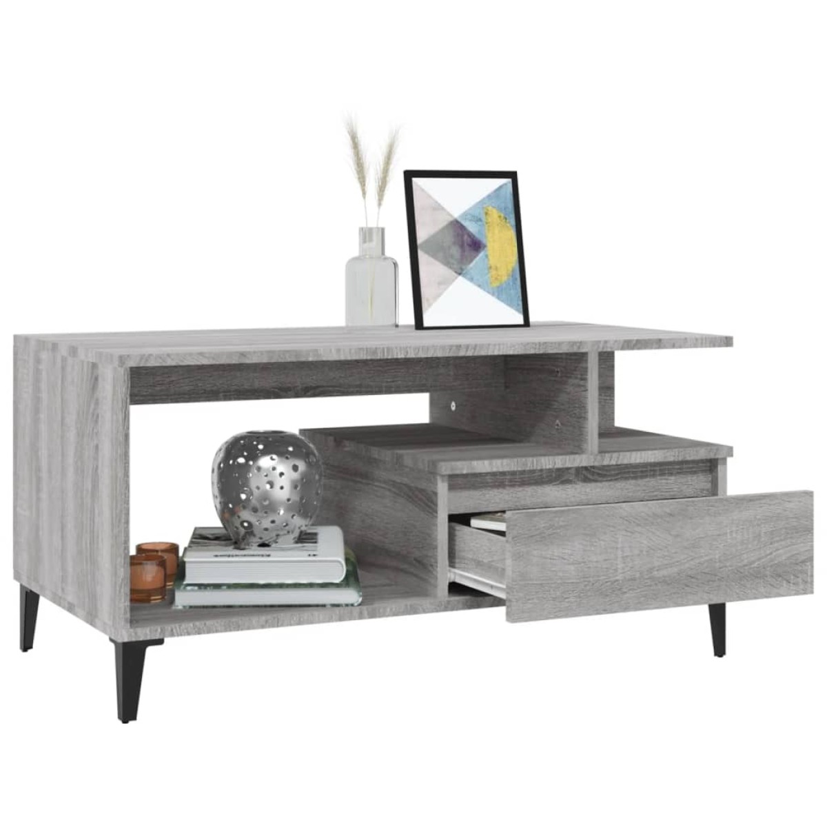 vidaXL Τραπεζάκι Σαλονιού Γκρι Sonoma 90x49x45 εκ.Επεξεργασμένο Ξύλο