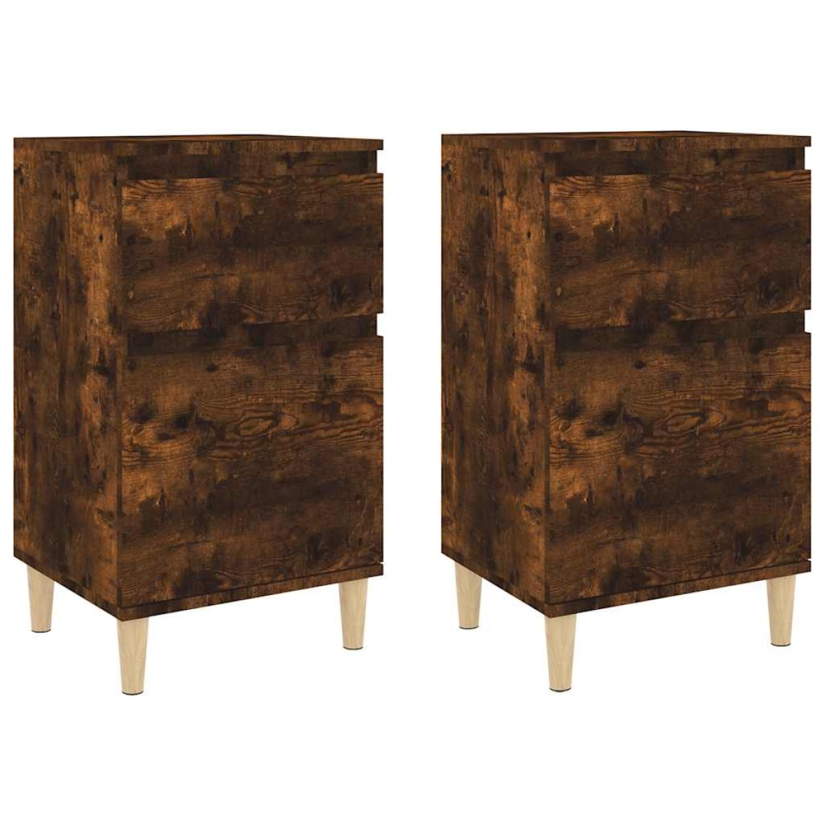 vidaXL Κομοδίνα 2 τεμ. Καπνιστή Δρυς 40x35x70 εκ.