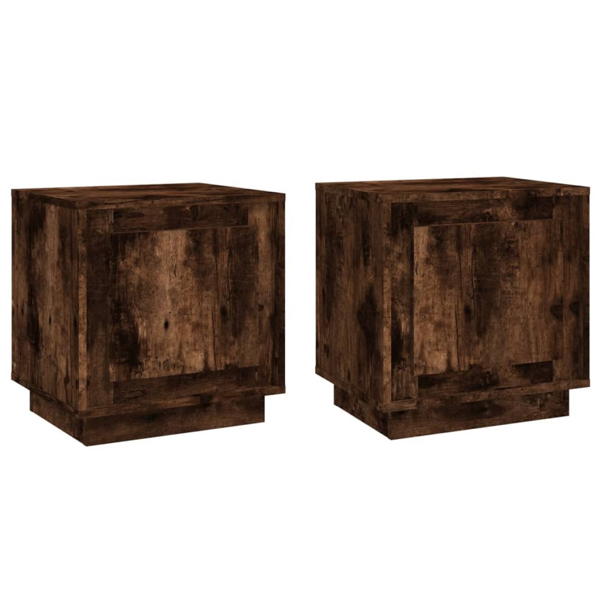 vidaXL Κομοδίνα 2 Τεμ. Καπνιστή Δρυς 44x35x45 εκ. Επεξεργασμένο Ξύλο