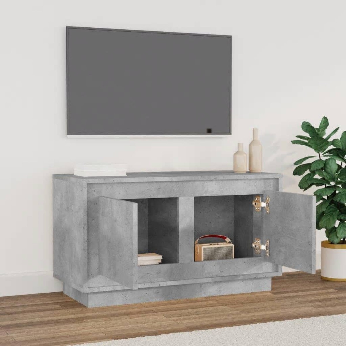 vidaXL Έπιπλο Τηλεόρασης Γκρι Σκυρ. 80x35x45 εκ. Επεξ. Ξύλο