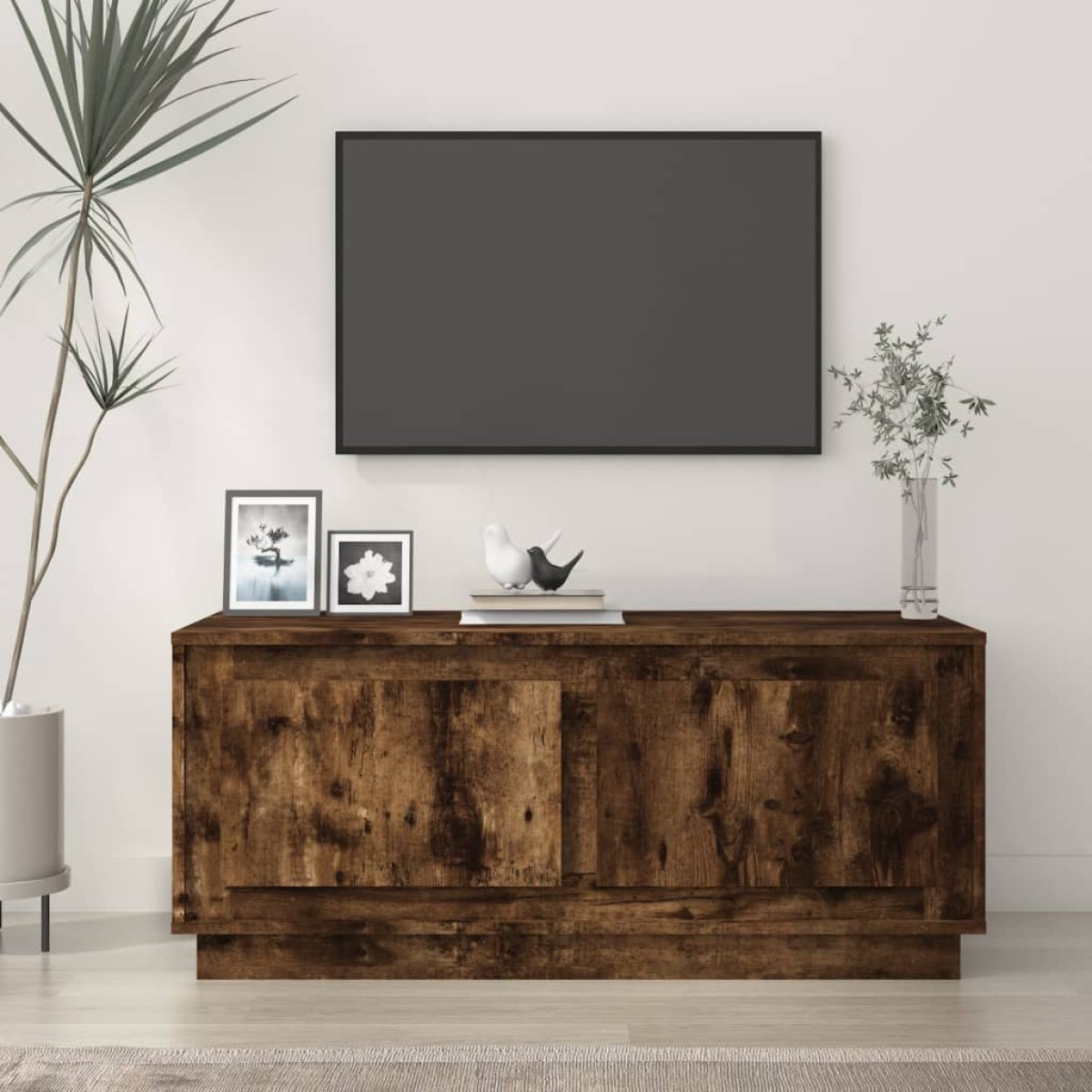 vidaXL Τραπεζάκι Σαλονιού Καπνιστή Δρυς 102x50x44 εκ. Επεξεργασμ. Ξύλο