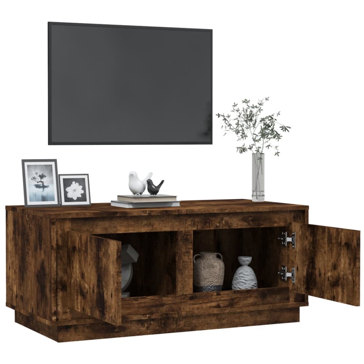 vidaXL Τραπεζάκι Σαλονιού Καπνιστή Δρυς 102x50x44 εκ. Επεξεργασμ. Ξύλο