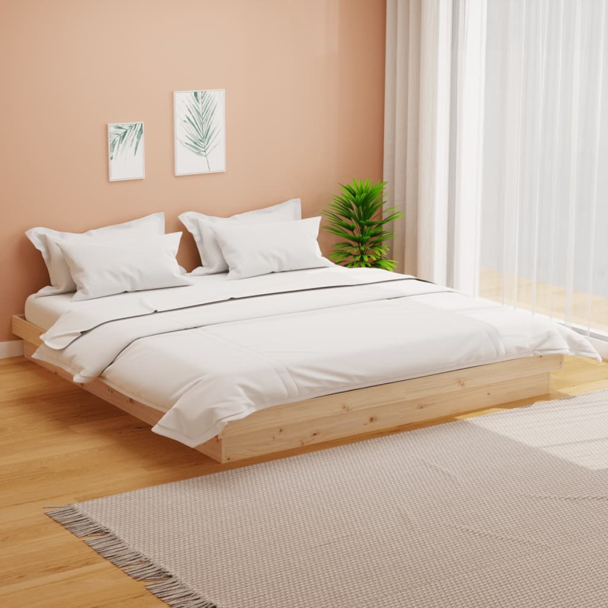 vidaXL Πλαίσιο Κρεβατιού 160 x 200 εκ. από Μασίφ Ξύλο