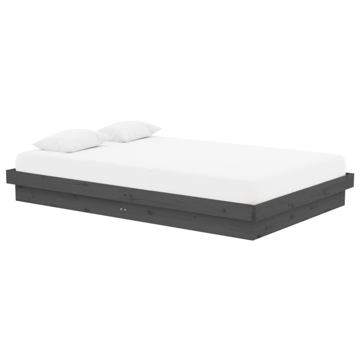 vidaXL Πλαίσιο Κρεβατιού Γκρι 120x190 εκ. Μασίφ Ξύλο Small Double