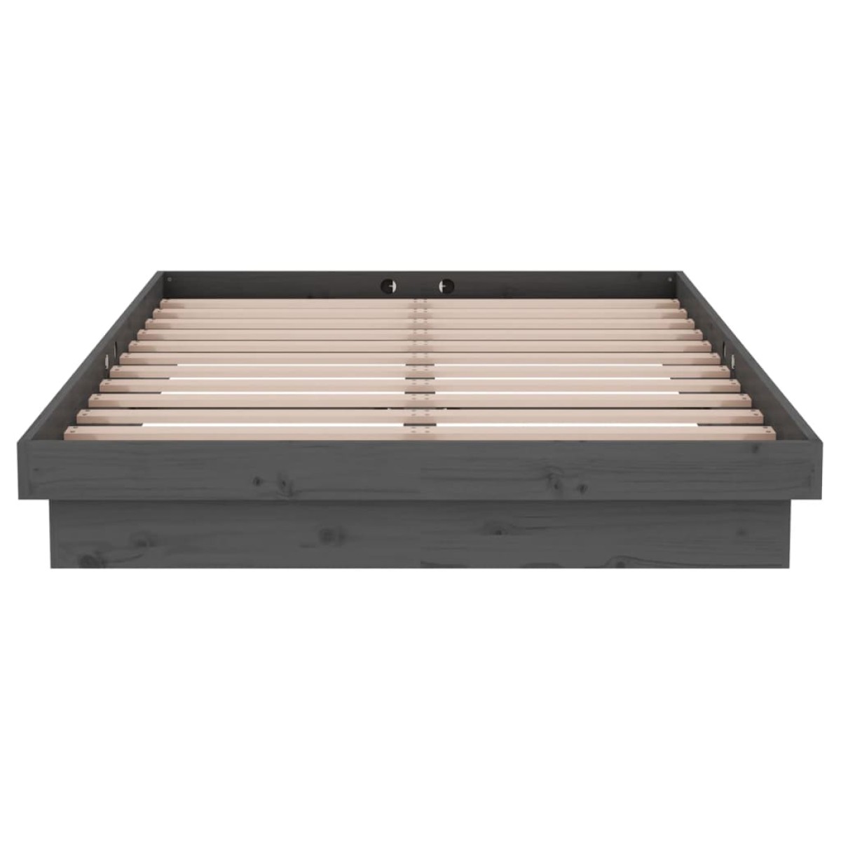 vidaXL Πλαίσιο Κρεβατιού Γκρι 120x190 εκ. Μασίφ Ξύλο Small Double