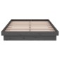 vidaXL Πλαίσιο Κρεβατιού Γκρι 120x190 εκ. Μασίφ Ξύλο Small Double