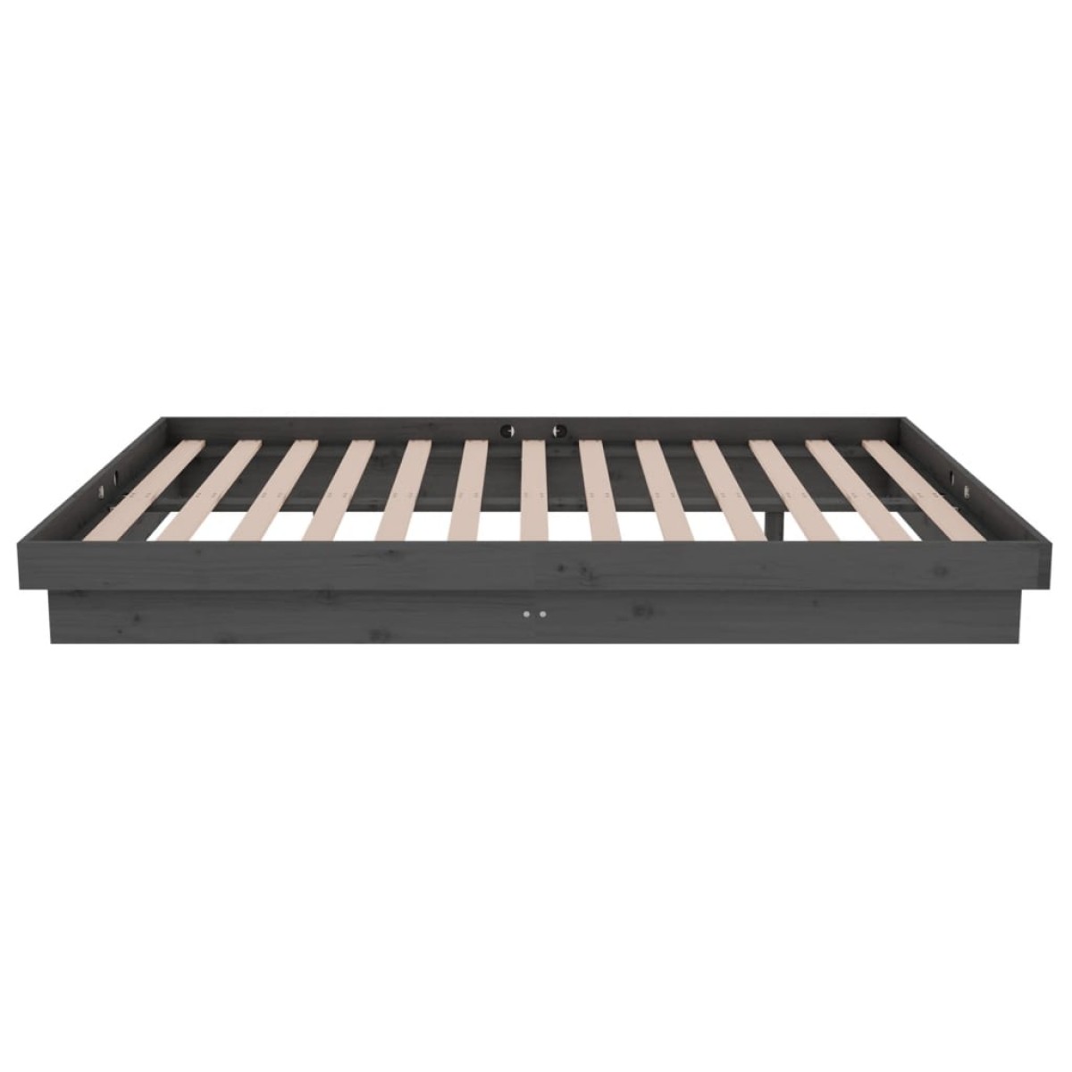vidaXL Πλαίσιο Κρεβατιού Γκρι 120x190 εκ. Μασίφ Ξύλο Small Double