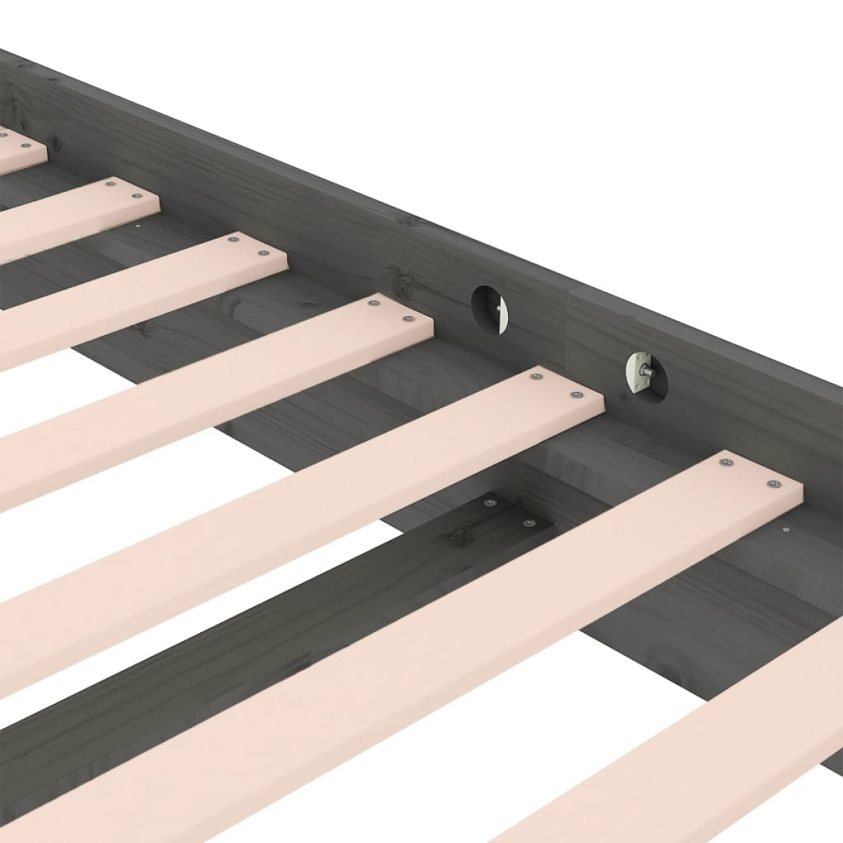 vidaXL Πλαίσιο Κρεβατιού Γκρι 120x190 εκ. Μασίφ Ξύλο Small Double