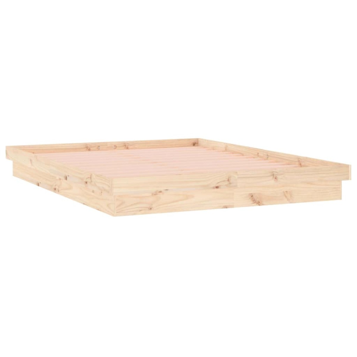 vidaXL Πλαίσιο Κρεβατιού με LED 150 x 200 εκ. King Size Μασίφ Ξύλο