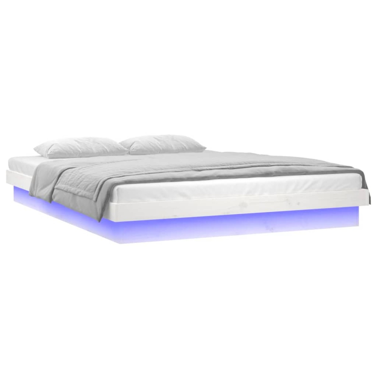 vidaXL Πλαίσιο Κρεβατιού LED Λευκό 180x200 εκ. Super King Size Ξύλο