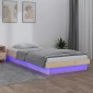 vidaXL Πλαίσιο Κρεβατιού LED 75x190 εκ. Μικρό Μονό Μασίφ Ξύλο