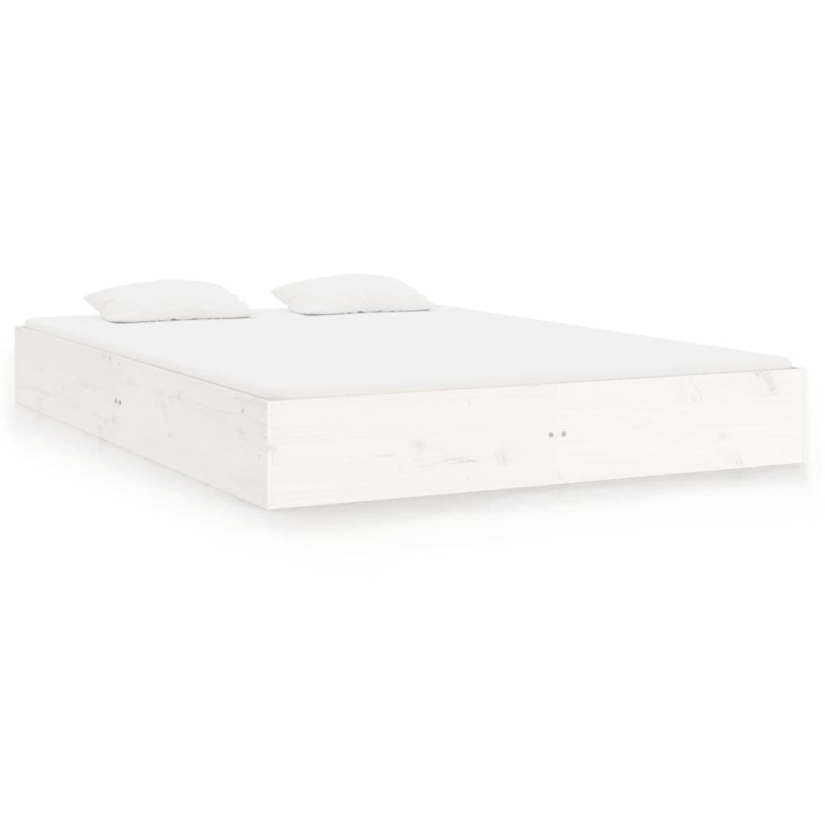 vidaXL Πλαίσιο Κρεβατιού Λευκό 150 x 200 εκ. Μασίφ Ξύλο King Size