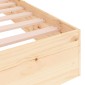 vidaXL Πλαίσιο Κρεβατιού 120 x 190 εκ. από Μασίφ Ξύλο Small Double