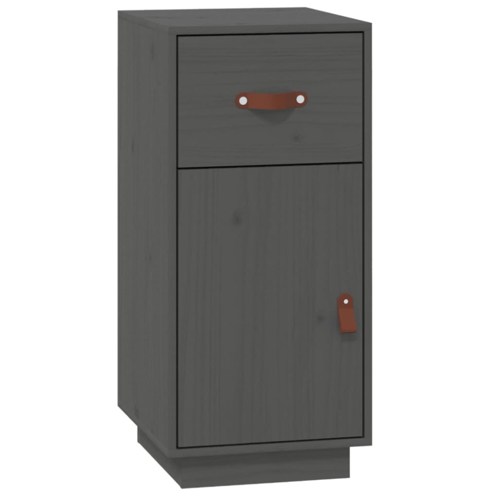 vidaXL Μπουφές Γκρι 34 x 40 x 75 εκ. από Μασίφ Ξύλο Πεύκου