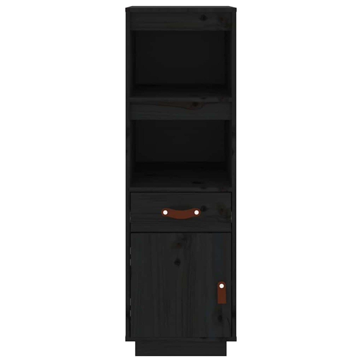vidaXL Ντουλάπι Ψηλό Μαύρο 34 x 40 x 108,5 εκ. από Μασίφ Ξύλο Πεύκου