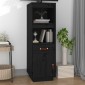 vidaXL Ντουλάπι Ψηλό Μαύρο 34 x 40 x 108,5 εκ. από Μασίφ Ξύλο Πεύκου