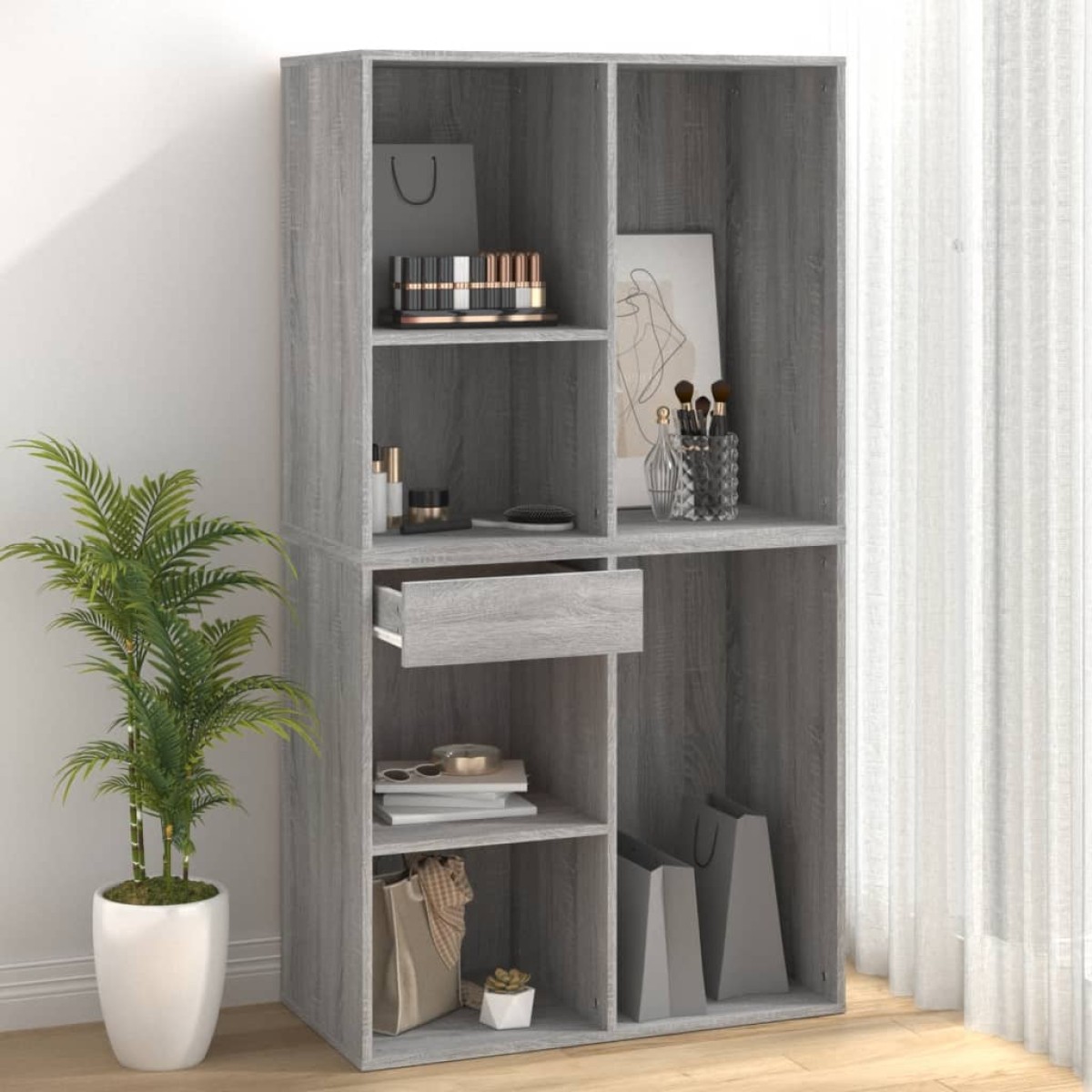vidaXL Ντουλάπι Καλλυντικών Γκρι Sonoma 80x40x75 εκ. από Επεξεργ. ξύλο