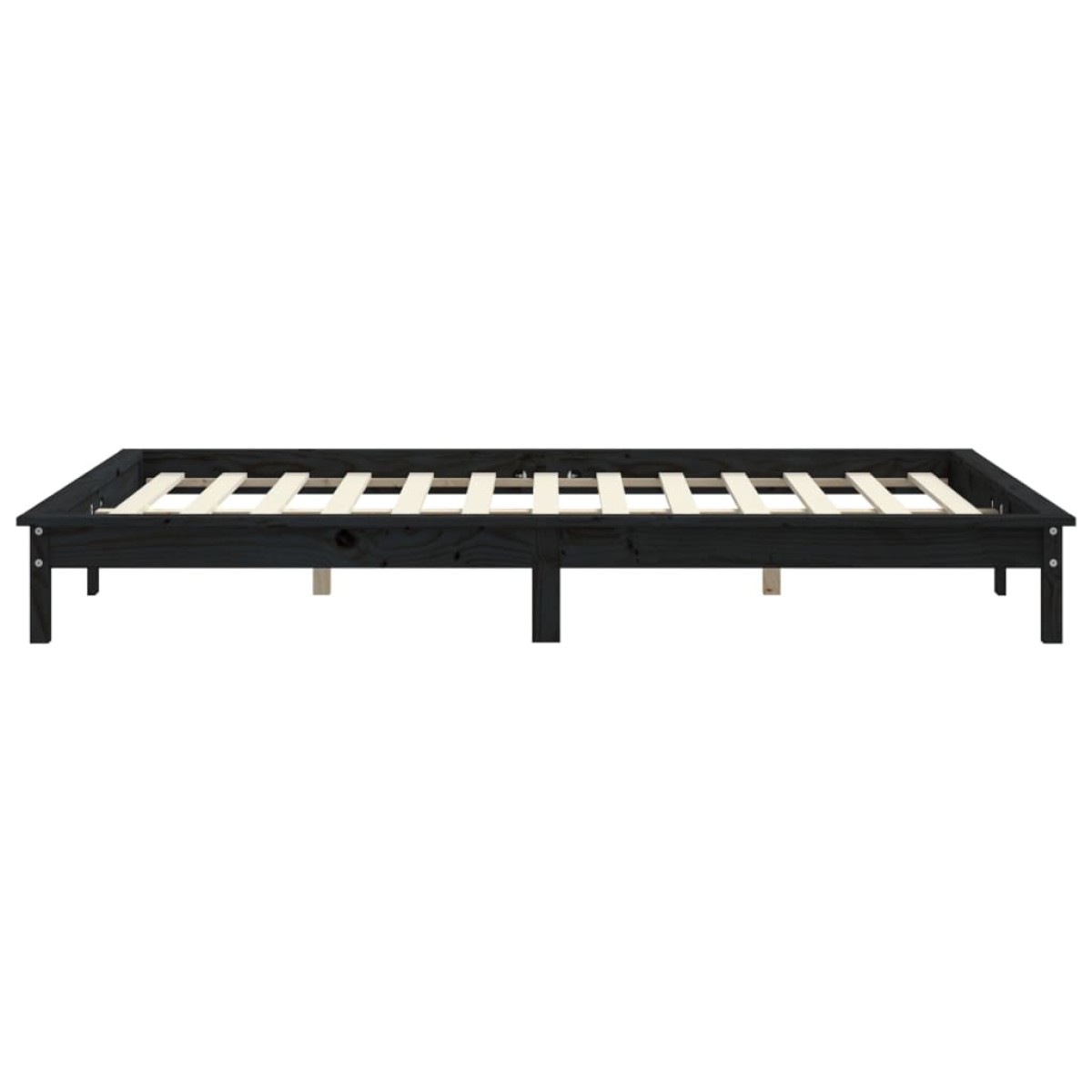 vidaXL Πλαίσιο Κρεβατιού Schwarz 140 x 190 εκ. από Μασίφ Ξύλο Πεύκου
