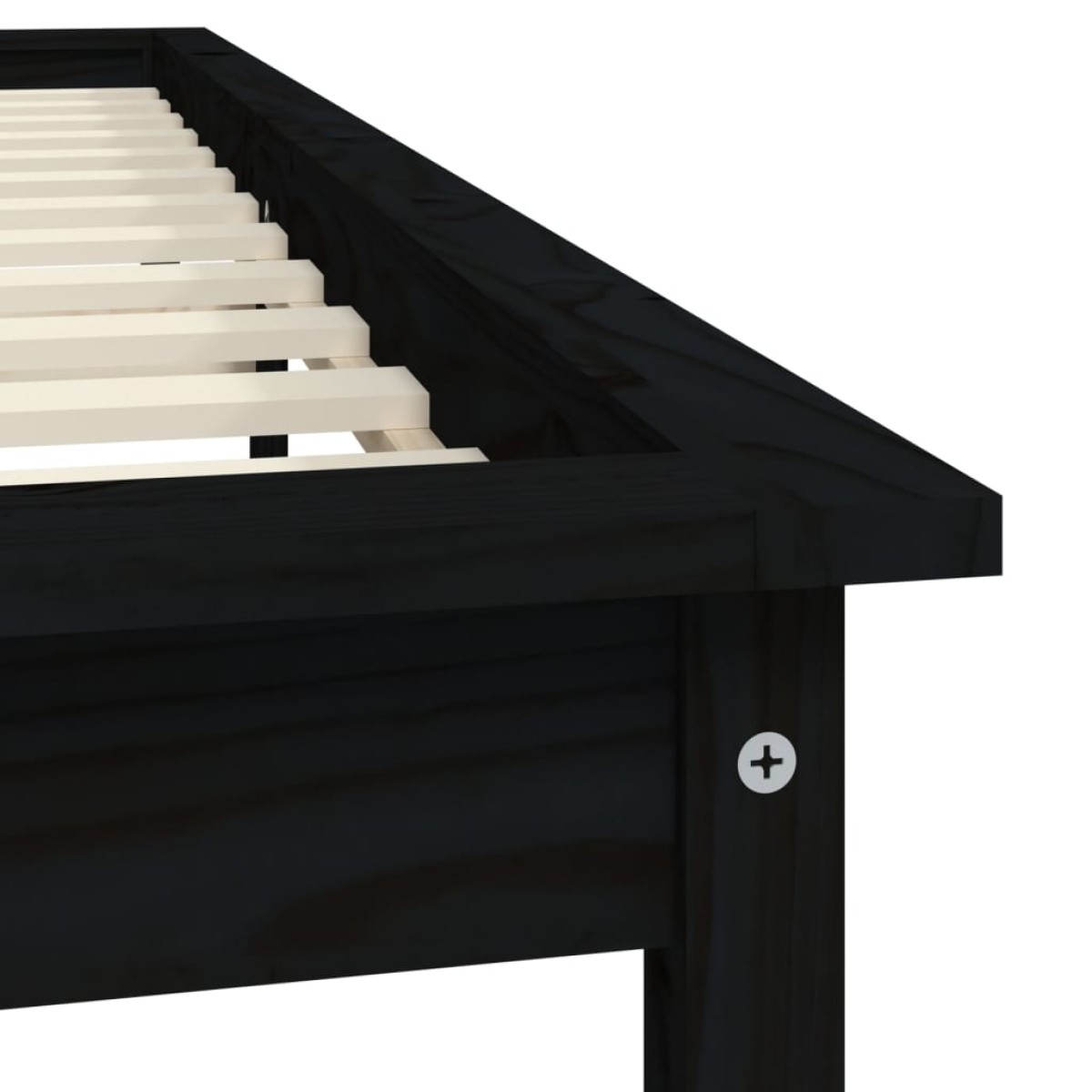 vidaXL Πλαίσιο Κρεβατιού Schwarz 140 x 190 εκ. από Μασίφ Ξύλο Πεύκου
