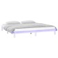 vidaXL Πλαίσιο Κρεβατιού LED Λευκό 180x200 εκ. Super King Size Ξύλο