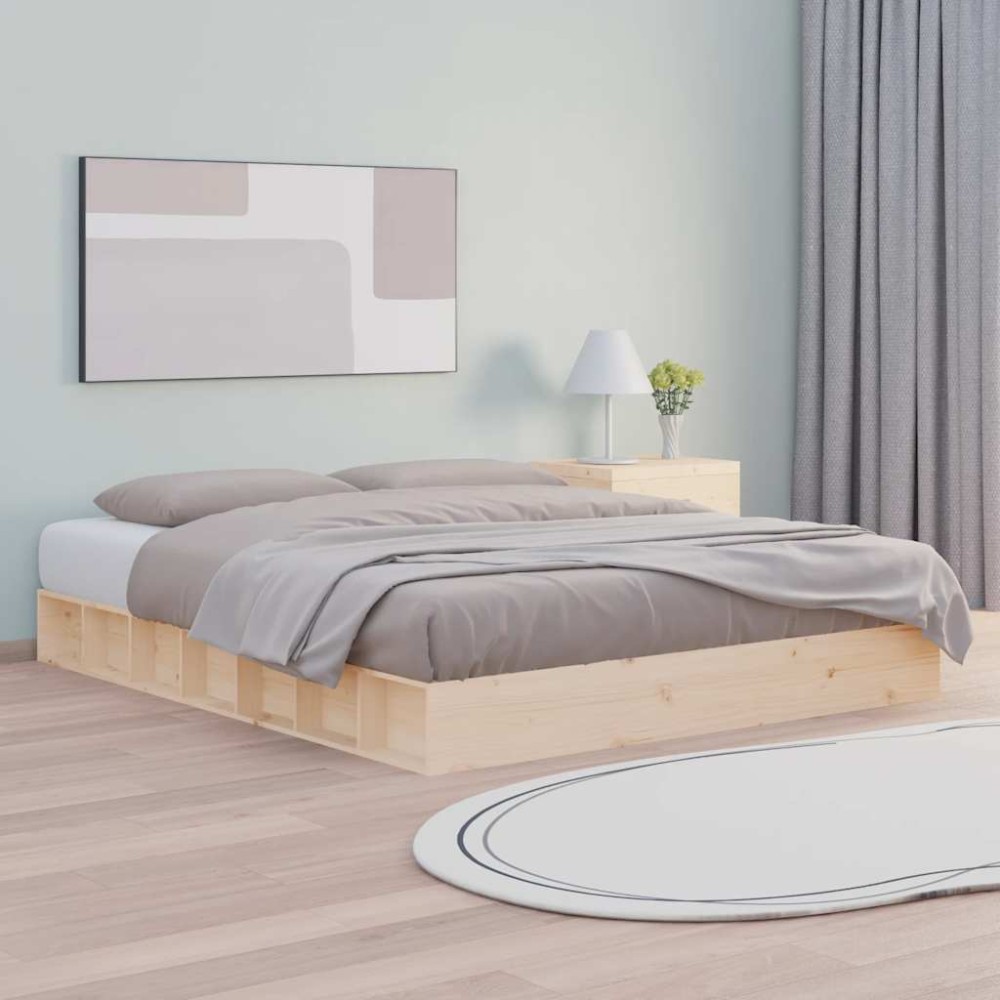 vidaXL Πλαίσιο Κρεβατιού 150 x 200 εκ. Μασίφ Ξύλο King Size