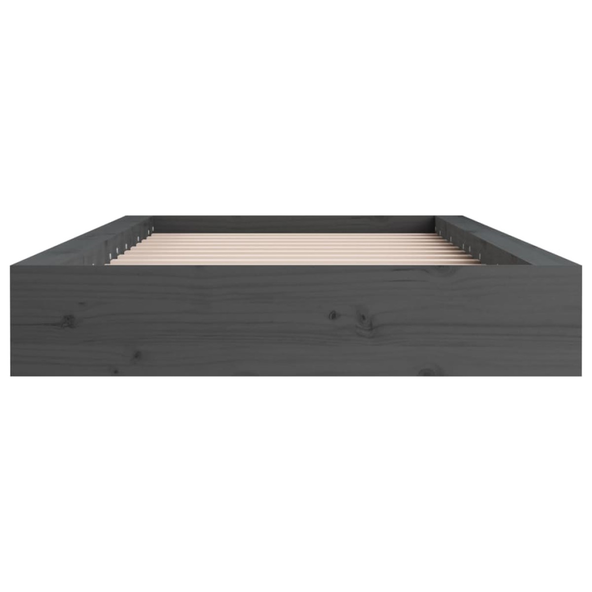 vidaXL Πλαίσιο Κρεβατιού Γκρι 75 x 190 εκ. από Μασίφ Ξύλο Small Single