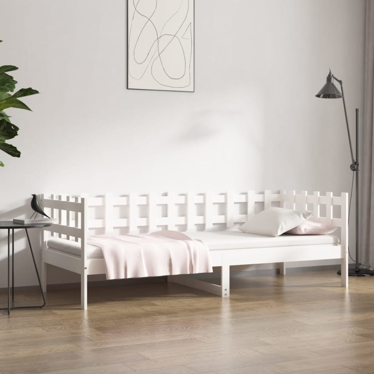 vidaXL Καναπές Κρεβάτι Λευκός 80 x 200 εκ. από Μασίφ Ξύλο Πεύκου