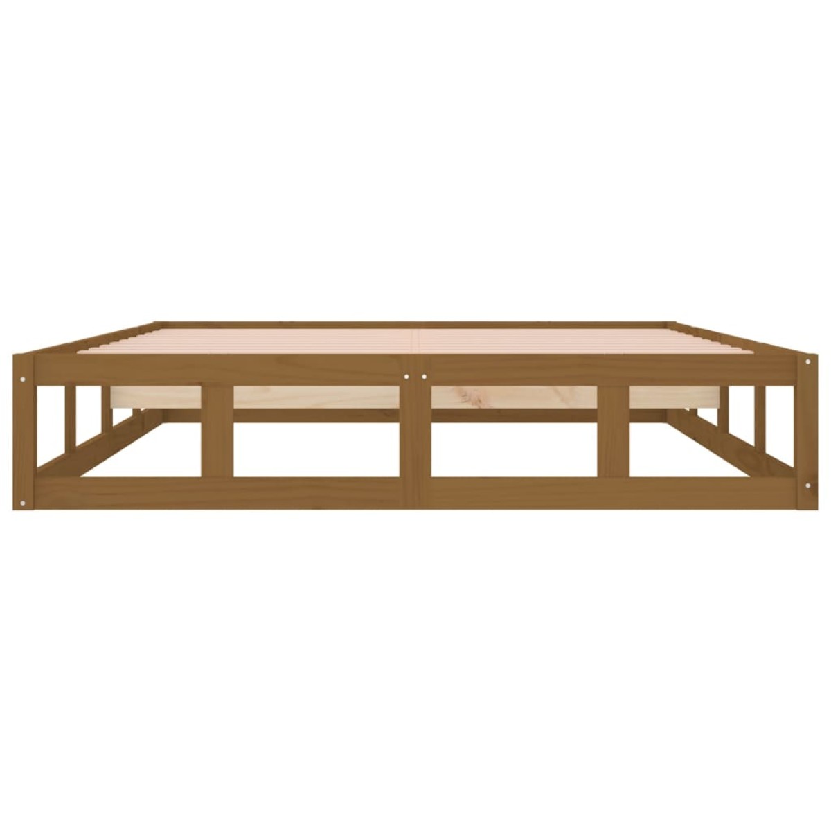 vidaXL Σκελετός κρεβατιού Honey Brown 150x200 cm King Size Μασίφ Ξύλο