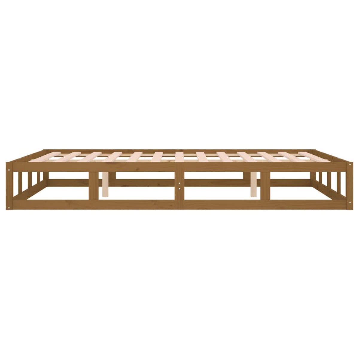 vidaXL Σκελετός κρεβατιού Honey Brown 150x200 cm King Size Μασίφ Ξύλο