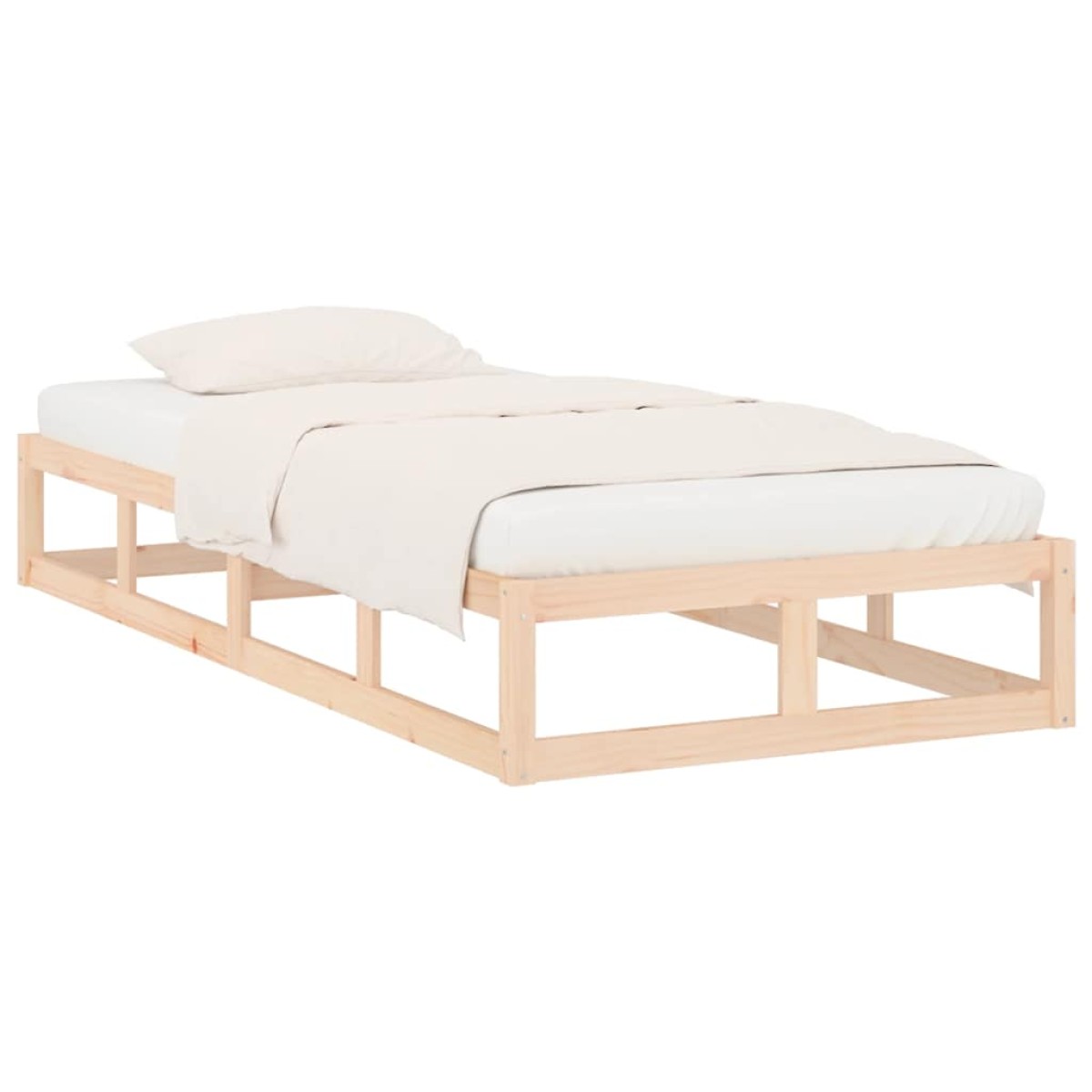 vidaXL Πλαίσιο Κρεβατιού 75 x 190 εκ. από Μασίφ Ξύλο Small Single