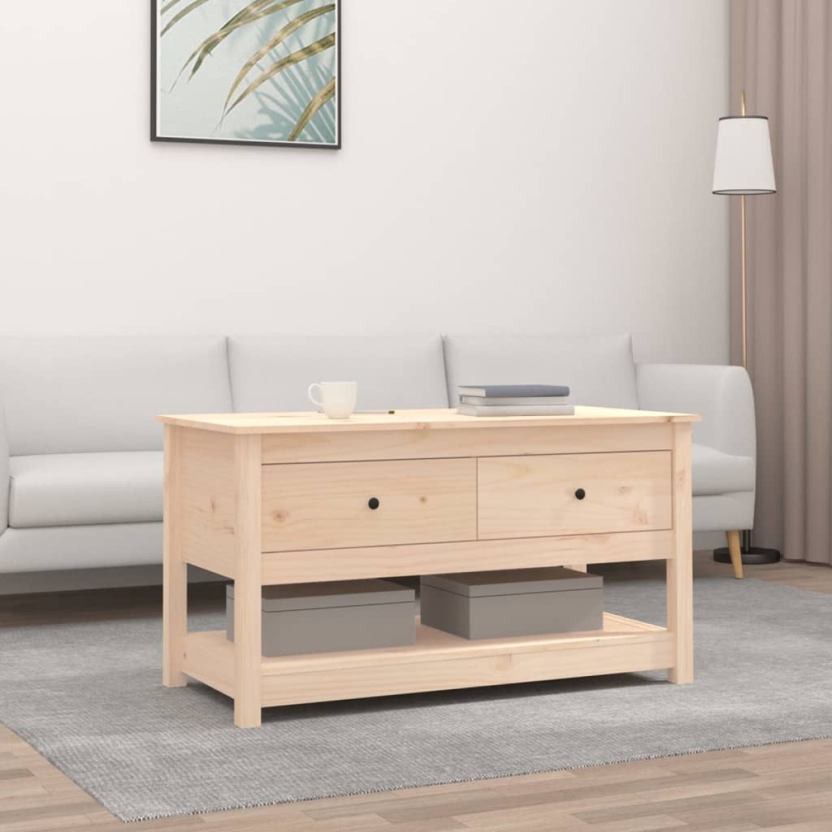 vidaXL Τραπεζάκι Σαλονιού 102 x 49 x 55 εκ. από Μασίφ Ξύλο Πεύκου