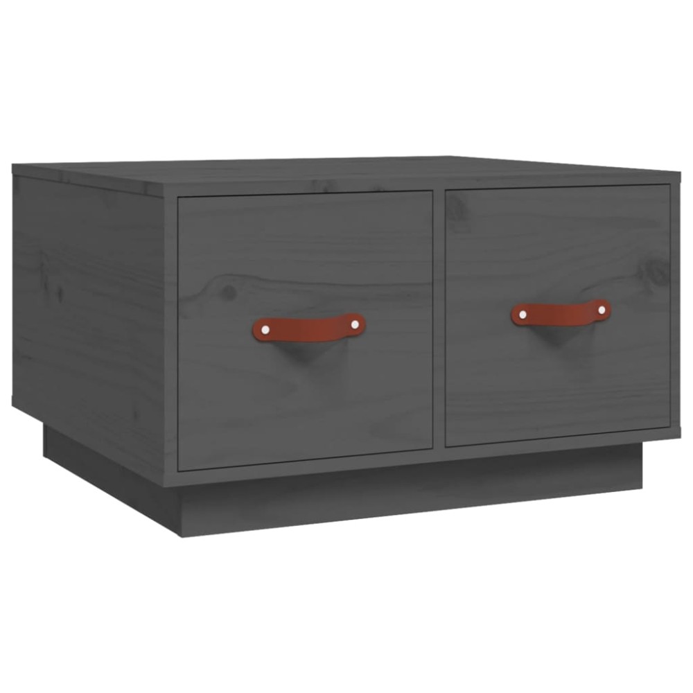 vidaXL Τραπεζάκι Σαλονιού Γκρι 60x53x35 εκ. από Μασίφ Ξύλο Πεύκου