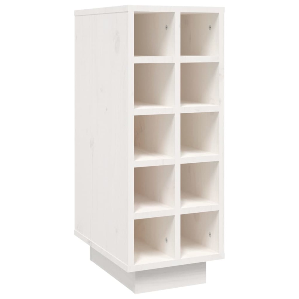 vidaXL Κάβα Κρασιών Λευκή 23 x 34 x 61 εκ. από Μασίφ Ξύλο Πεύκου