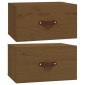 vidaXL Κομοδίνα Επιτοίχια 2 Τεμ. Καφέ Μελί 40x29,5x22 εκ.