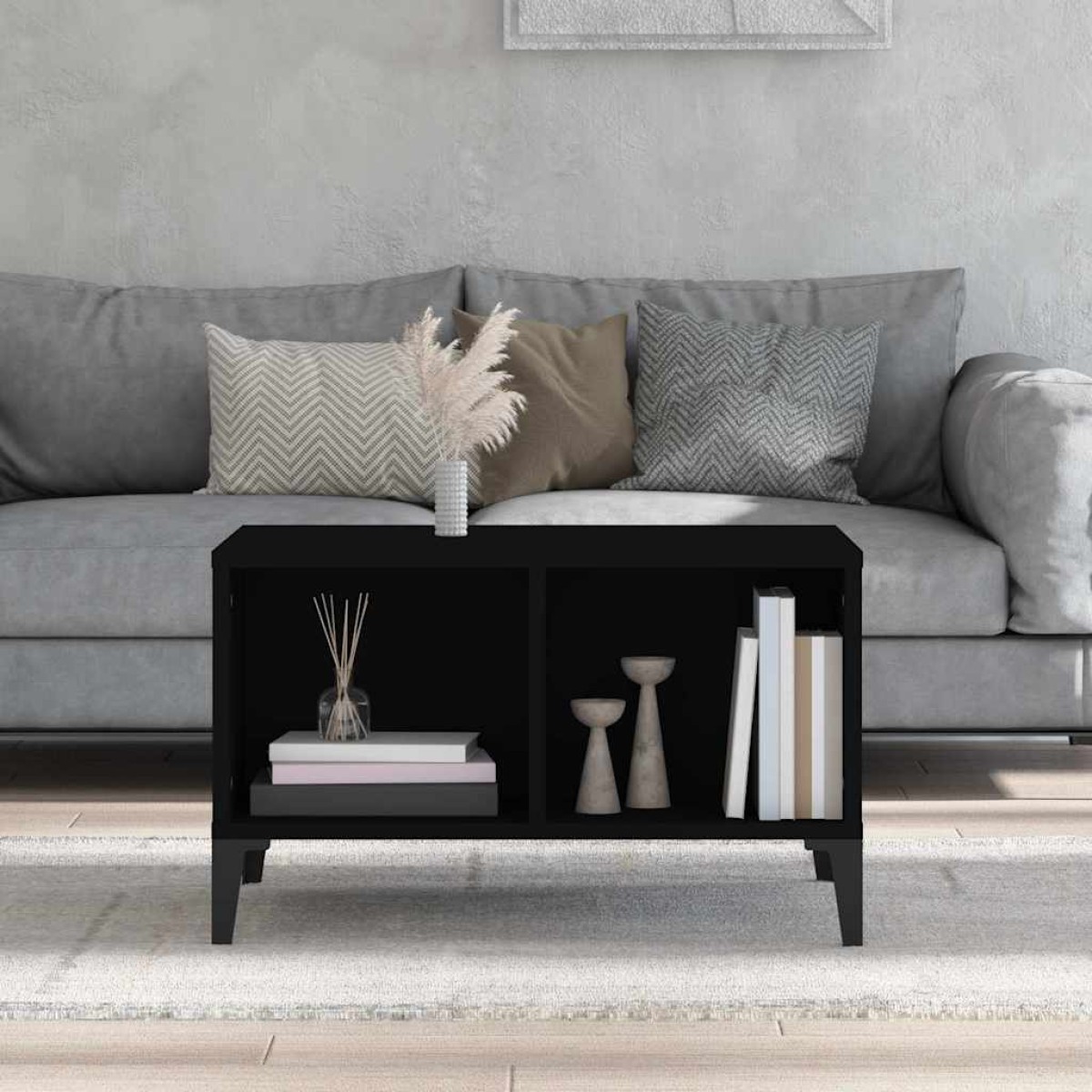 vidaXL Τραπεζάκι Σαλονιού Μαύρο 60x50x36,5 εκ. από Επεξεργασμένο Ξύλο