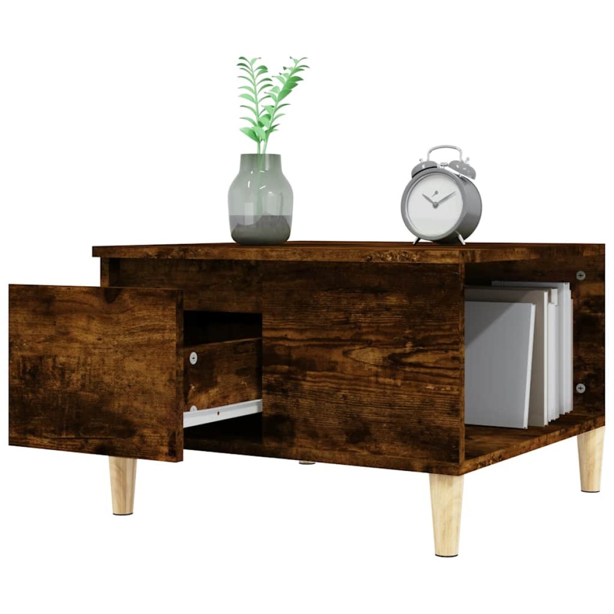 vidaXL Τραπεζάκι Σαλονιού Καπνιστή Δρυς 55x55x36,5εκ. Επεξεργασμ. Ξύλο