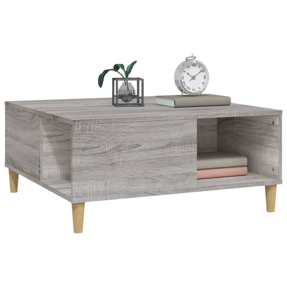 vidaXL Τραπεζάκι Σαλονιού Γκρι Sonoma 80x80x36,5εκ. Επεξεργασμένο Ξύλο