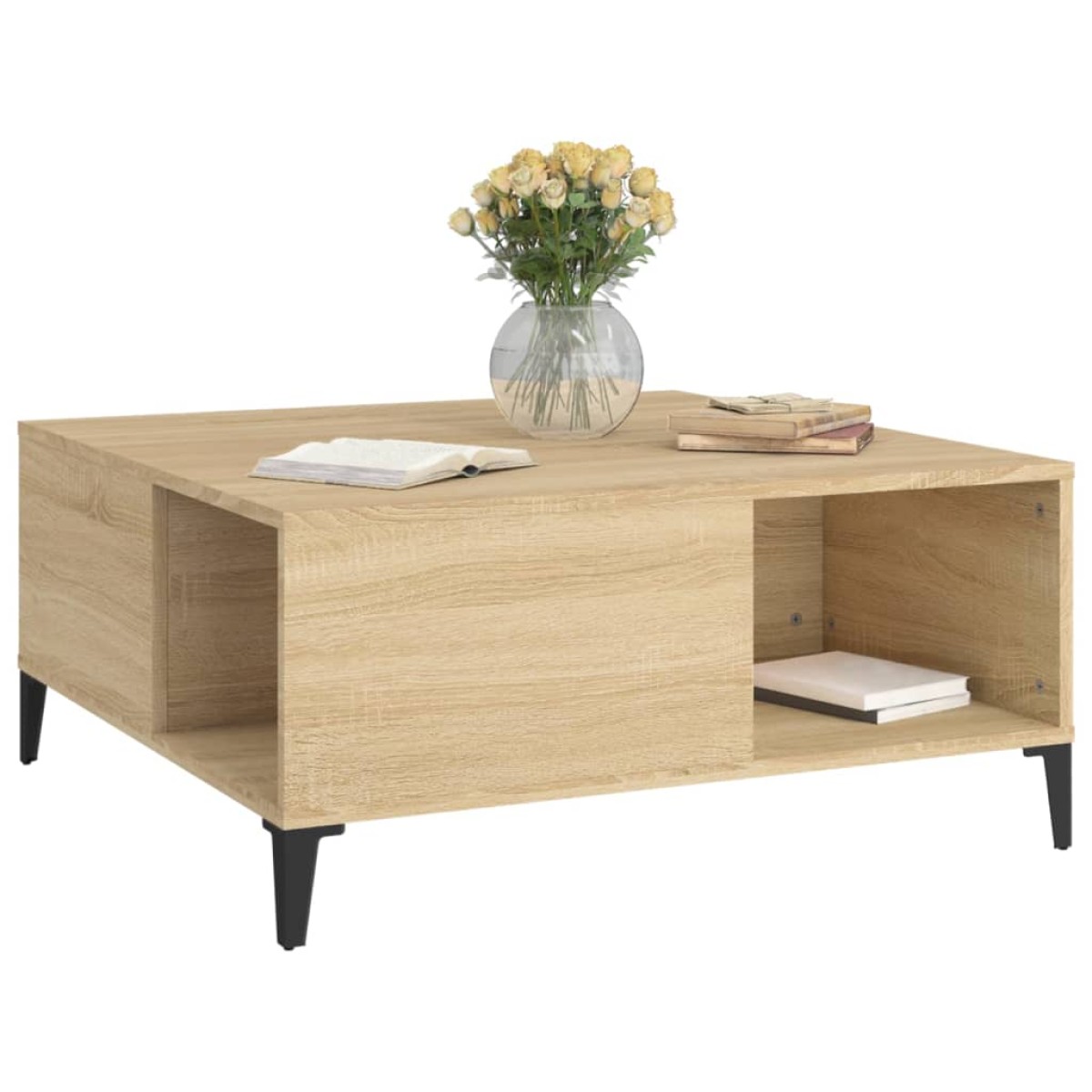 vidaXL Τραπεζάκι Σαλονιού Sonoma Δρυς 80x80x36,5 εκ. Επεξεργασμ. Ξύλο