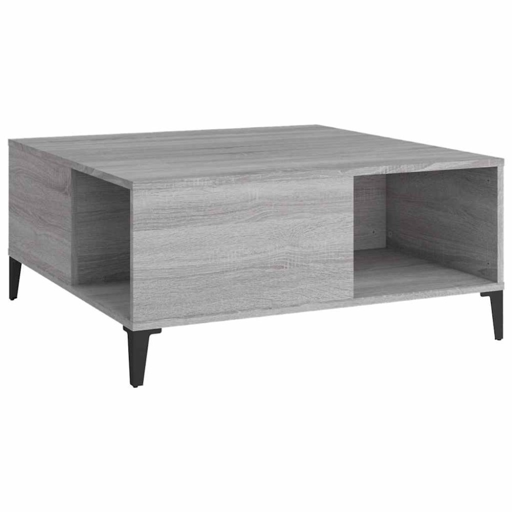 vidaXL Τραπεζάκι Σαλονιού Γκρι Sonoma 80x80x36,5εκ. Επεξεργασμένο Ξύλο