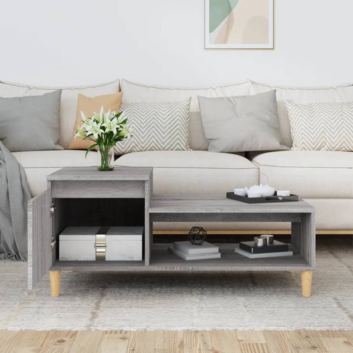 vidaXL Τραπεζάκι Σαλονιού Γκρι Sonoma 100x50x45 εκ. Επεξεργασμένο Ξύλο