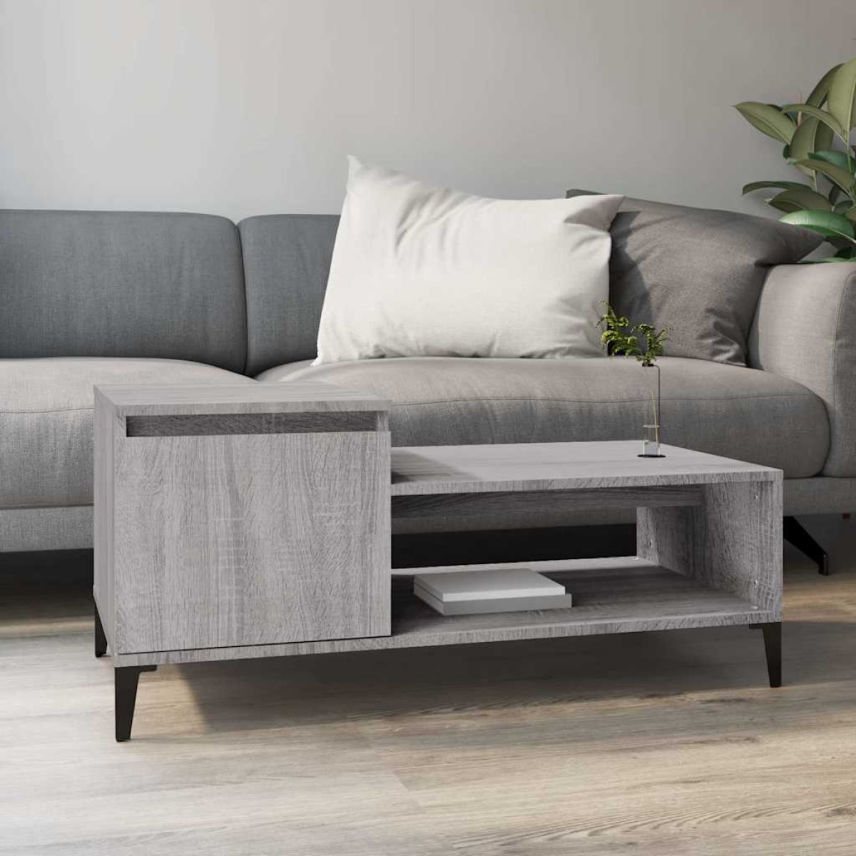 vidaXL Τραπεζάκι Σαλονιού Γκρι Sonoma 100x50x45 εκ. Επεξεργασμένο Ξύλο